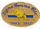 Sigma Gamma Rho Poodle Since 1922 Oval Lapel Pin [Gold - 2"W]