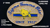 Sigma Gamma Rho Poodle Since 1922 Oval Lapel Pin [Gold - 2"W]