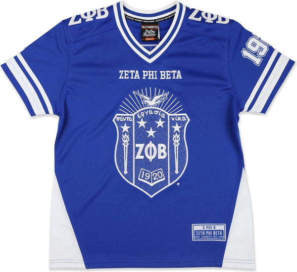Big Boy Zeta Phi Beta Divine 9 Rhinestud S13 Ladies Football Jersey [Royal Blue]