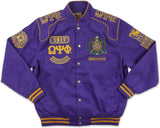 Big Boy Omega Psi Phi Divine 9 S10 Mens Twill Racing Jacket [Purple]