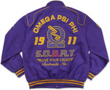 Big Boy Omega Psi Phi Divine 9 S10 Mens Twill Racing Jacket [Purple]