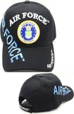Air Force Emblem Shadow Text Mens Cap [Baseball Cap - Black]