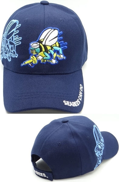 Seabees Shadow Mens Cap [Navy Blue - Adjustable Size - Baseball Cap]