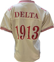 Buffalo Dallas Delta Sigma Theta Crest Football Jersey [Alabaster]