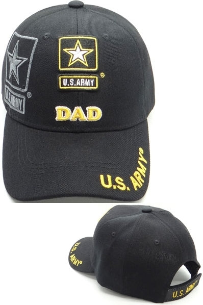 U.S. Army Star Dad Shadow Mens Cap [Black - Adjustable Size - Baseball Cap]