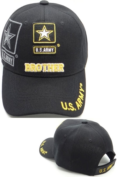 U.S. Army Star Brother Shadow Mens Cap [Black - Adjustable Size]