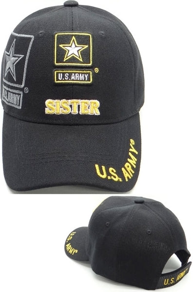 U.S. Army Star Sister Shadow Ladies Cap [Black - Adjustable Size]