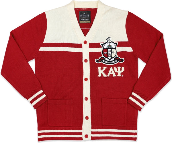 Big Boy Kappa Alpha Psi&reg; Divine 9 S7 Mens Button Down Sweater [Crimson Red]