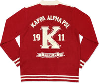 Big Boy Kappa Alpha Psi&reg; Divine 9 S7 Mens Button Down Sweater [Crimson Red]