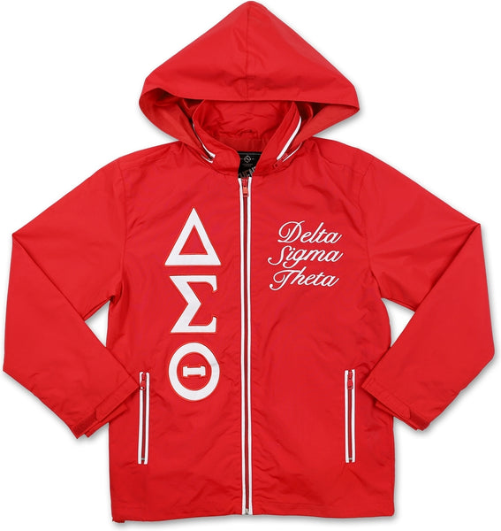 Big Boy Delta Sigma Theta Divine 9 S7 Hooded Ladies Windbreaker Jacket [Red]