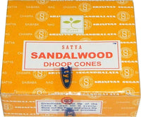 Satya Sai Baba Sandalwood Dhoop Incense Cones [Pre-Pack - Brown]