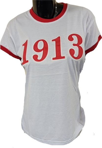 Buffalo Dallas Delta Sigma Theta 1913 Ringer T-Shirt [White - Short Sleeve]