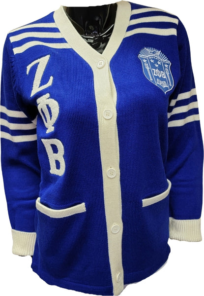 Buffalo Dallas Zeta Phi Beta Cardigan Sweater [Blue]