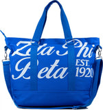 Big Boy Zeta Phi Beta Divine 9 S6 Canvas Tote Bag [Royal Blue - 20" x 15" x 6"]