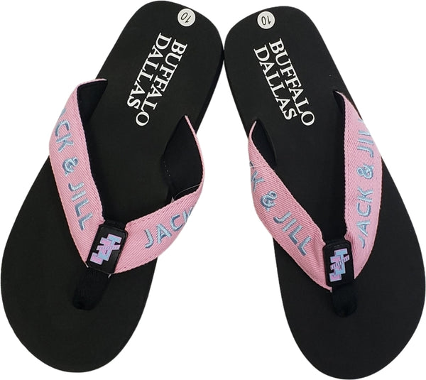 Buffalo Dallas Jack And Jill Thong-Style Flip Flops [Black/Pink]