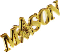 Mason Symbol In Letters Lapel Pin [Gold - 1"]
