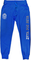 Big Boy Zeta Phi Beta Divine 9 S2 Sequin Womens Jogger Sweatpants [Royal Blue]