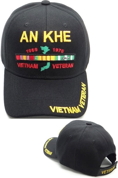 An Khe Vietnam Veteran M2 Mens Cap [Black - Adjustable Size]