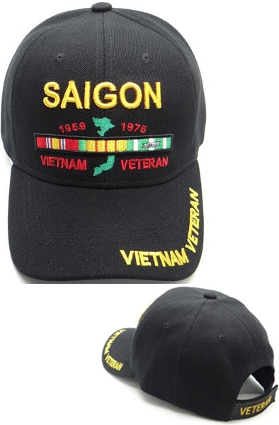 Saigon Vietnam Veteran M2 Mens Cap [Black - Adjustable Size]