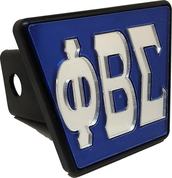 Phi Beta Sigma Greek Letter Trailer Hitch Cover [Blue/Silver - 2" Receiver]