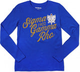 Big Boy Sigma Gamma Rho Divine 9 S3 Long Sleeve Ladies Tee [Royal Blue - Long Sleeve]