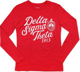 Big Boy Delta Sigma Theta Divine 9 S3 Long Sleeve Ladies Tee [Red - Long Sleeve]