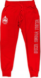 Big Boy Delta Sigma Theta Divine 9 S2 Sequin Womens Jogger Sweatpants [Red]