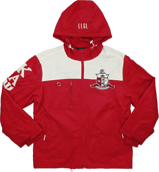 Big Boy Kappa Alpha Psi Divine 9 S5 Hooded Mens Windbreaker Jacket [Crimson Red]
