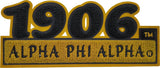 Alpha Phi Alpha 1906 Bar Design Chenille Iron-On Patch [Gold - 11.75"W x 5"T]