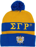 Sigma Gamma Rho Embroidered Knit Beanie With Ball [Gold]