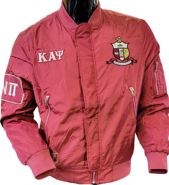 Buffalo Dallas Kappa Alpha Psi Bomber Flight Jacket [Crimson Red]