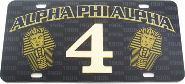 Alpha Phi Alpha Printed Graphic Raised Line #4 License Plate [Black - Car or Truck]