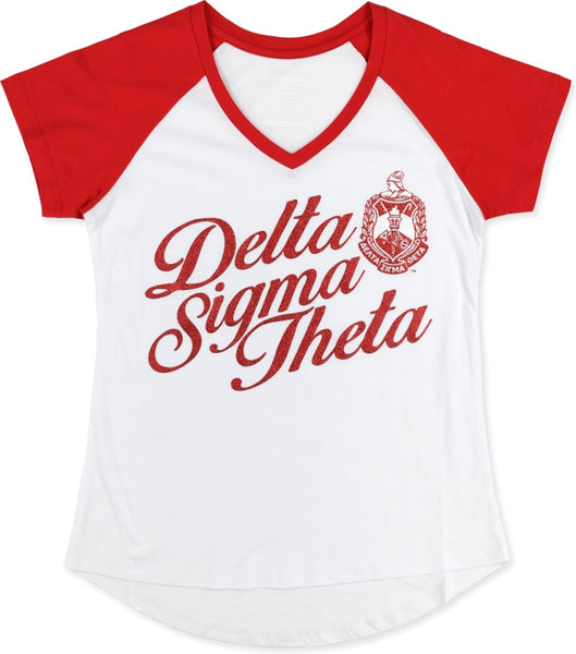 Big Boy Delta Sigma Theta Divine 9 S2 V-Neck Ladies Tee [White]