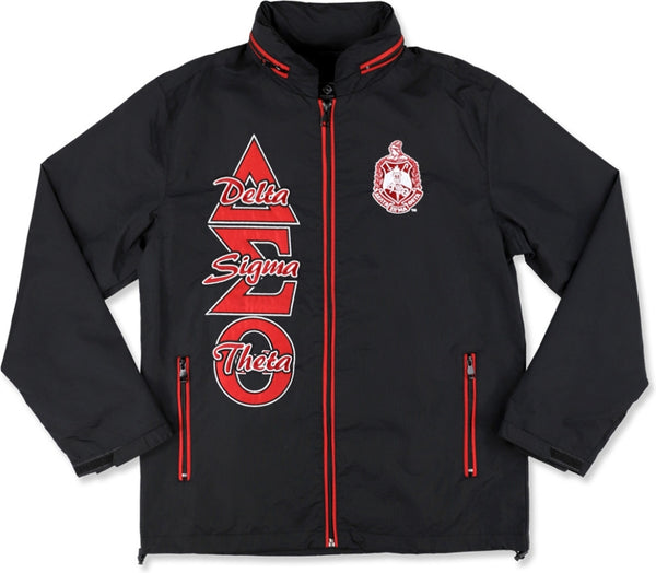 Big Boy Delta Sigma Theta Divine 9 S8 Ladies Windbreaker Jacket [Black]