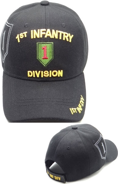 1st Infantry Division C1260 Side Shadow Mens Cap [Black - Adjustable Size]