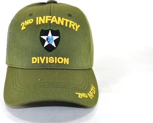 2nd Infantry Division C1261 Side Shadow Mens Cap [Olive Green - Adjustable Size]