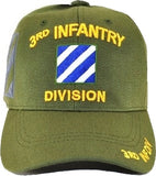 3rd Infantry Division C1262 Side Shadow Mens Cap [Olive Green - Adjustable Size]