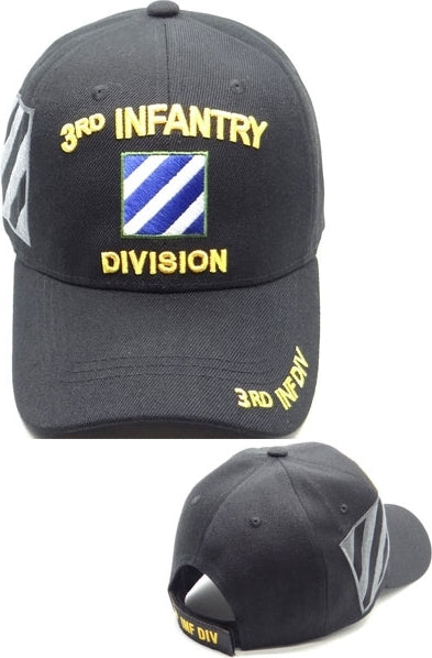 3rd Infantry Division C1262 Side Shadow Mens Cap [Black - Adjustable Size]