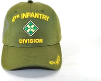 4th Infantry Division C1263 Side Shadow Mens Cap [Olive Green - Adjustable Size]
