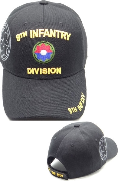 9th Infantry Division C1266 Side Shadow Mens Cap [Black - Adjustable Size]