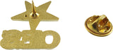 Eastern Star Symbol Drop Letter Lapel Pin [Gold - 1"]