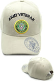 Army Disabled Veteran Shadow Logo On Bill Mens Cap [Beige - Adjustable Size - Baseball Cap]