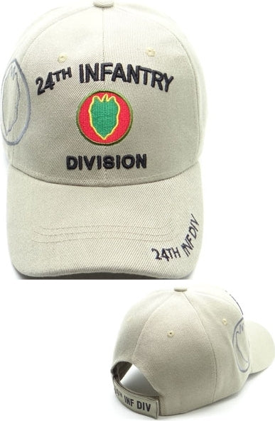 24th Infantry Division C1269 Side Shadow Mens Cap [Beige - Adjustable Size]