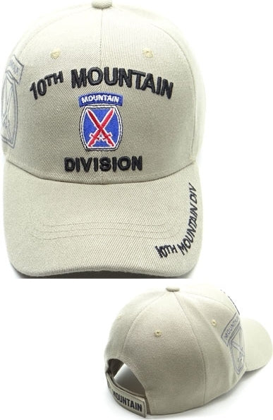 10th Mountain Division C1267 Side Shadow Mens Cap [Beige - Adjustable Size]