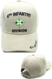 4th Infantry Division C1263 Side Shadow Mens Cap [Beige - Adjustable Size]
