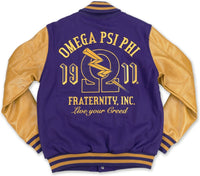 Big Boy Omega Psi Phi Divine 9 S4 Mens Wool Jacket [Purple]