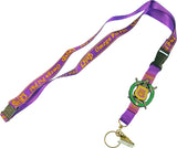 Omega Psi Phi PVC Escutcheon Shield Break-Away Lanyard Keychain [Purple]