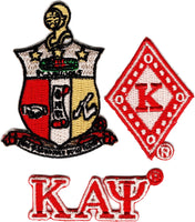 Kappa Alpha Psi 3-Pack A Embroidered Stick-On Applique Patches [Red - 2"]