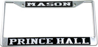 Mason Prince Hall License Plate Frame [Silver Standard Frame - Black/Silver]