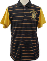 Buffalo Dallas Alpha Phi Alpha Striped Mens Polo Shirt With Contrasting Sleeves [Black/Gold]